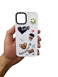 İPhone 12 -12 Pro Uyumlu Baby Ayıcık Kabartmalı Telefon Kılıfı Beyaz