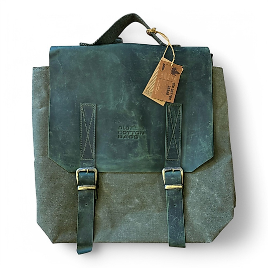 Old Cotton Vintage Kanvas Su Geçirmez Design Unisex Laptop Bölmeli Gezi Okul Seyahat Kamp Sırt Çantası 29x35cm