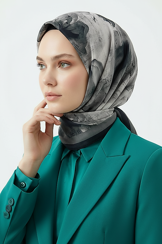 Spring Eşarp Pastel Çiçekli Desen Yeni