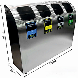 GERİ DÖNÜŞÜM SETİ PASLANMAZ ÇELİK DÖRTLÜ ( KDV DAHİL )