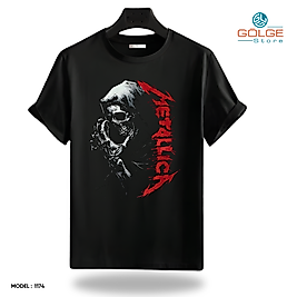 Rock and Roll & Metallica Tarzı Baskılı Oversize Unisex Tişört