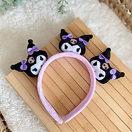 Kuromi Figürlü Pofuduk Peluş Taç