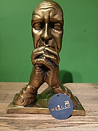 MERCAN MOBİLYA AKSESUAR,Düşünen adam,biblo,Gold, Polyester Dekoratif Maske Biblo, Gold Dekor, Yeni Yıl Hediyesi