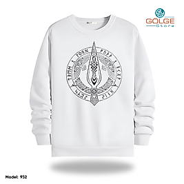 Viking Sembol Görselli Bisiklet Yaka Erkek kadın Slimfit Sweatshirt