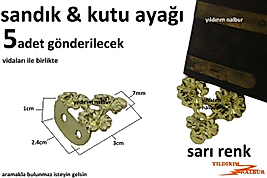 SANDIK AYAĞI GOLD ATLIN SARI RENK ÇİÇEK MODEL KUTU AYAĞI KAVİSLİ 5 ADET KUTU BACAĞI KALİTE