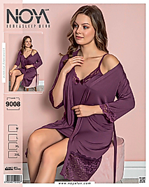 Noyalüx İkili Sabahlıklı Gecelik 9008
