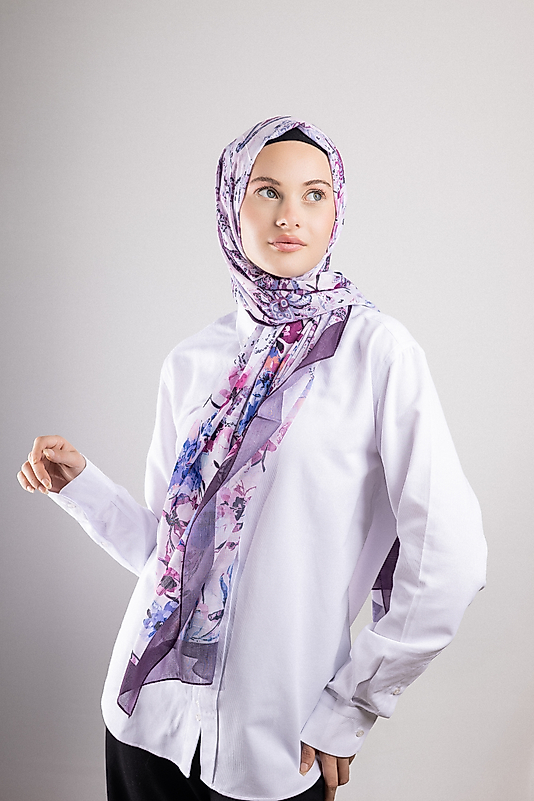 Digital Soft Şal Pastel Çiçek Desen