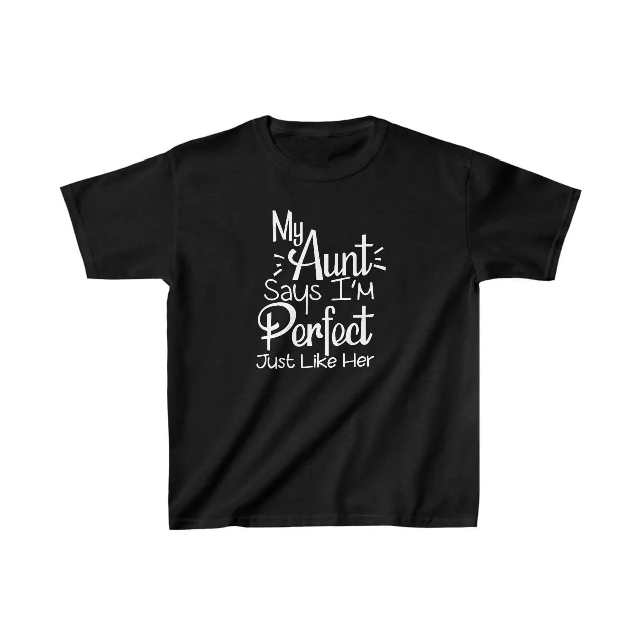 Unisex Çocuk Baskılı T-Shirt - Siyah