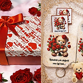 Ayıcıklı Sevgiliye Özel Kutulu  Hediye Seti