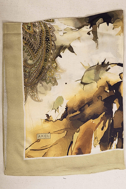 FLOOR İPEK ŞAL İTALYAN DİKİŞİ DESEN-1