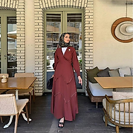 Kruveaze elbise (kiremit)