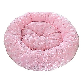 Pet Pretty Peluş Yuvarlak Kedi Köpek Yatağı Pembe 50x50