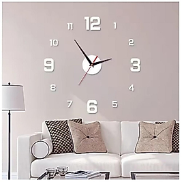 MODERN TASARIM YAPIŞKANLI DİJİTAL SESSİZ ODA DUVAR SAATİ MODEL III