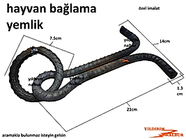BESİ HALKASI YEMLİK HAYVAN BAĞLAMA DEMİRİ SIVA ALTI KALIN DEMİR