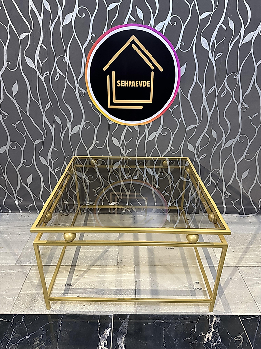 MAT GOLD KÜRE ORTA SEHPA BRONZ CAM