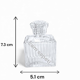 50 CC KARE ÇİZGİLİ CAM KOLONYA ŞİŞESİ