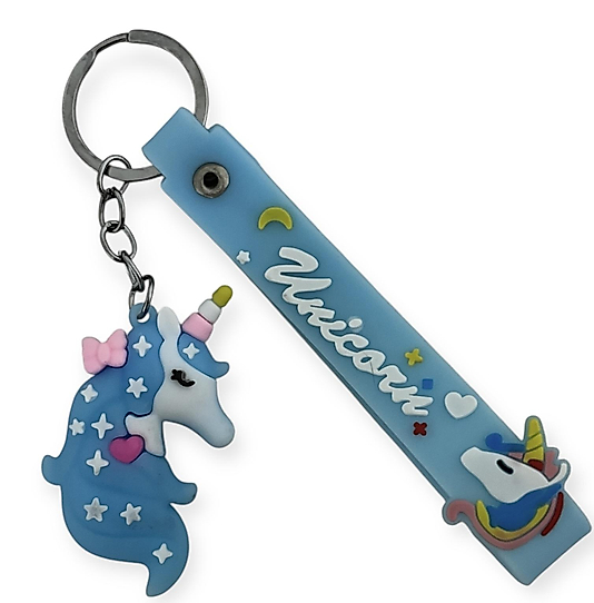 3 Boyutlu Mavi Unicorn Anahtarlık