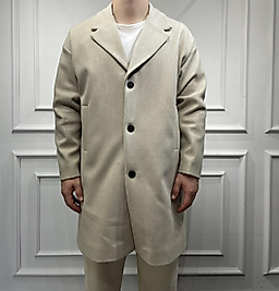 Yarım Oversize Kaşe Kaban Taş - Gv1059