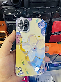 İphone 11 Çiçek Desenli Taşlı Lens Korumalı Telefon Kılıfı