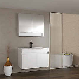 80 cm Beyaz Düz Kapak  Banyo Dolabı (%100 mdf)