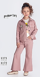 Kız Çocuk İspanyol Paça Ceketli Takım, Body'li 3'lü Pantolonlu Takım 5-12 Yaş