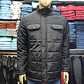 Kapitone Dikişli İçi Kürklü Erkek Kışlık Mont