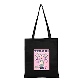 "Teravih" Lale Baskılı Omuz Çantası Gabardin Kumaş