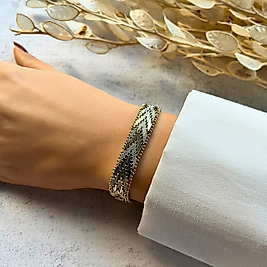 Hasır Model Bileklik 19,5 cm | Mev'Altın Collection