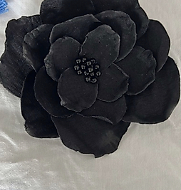 Black, Taffeta Brooch