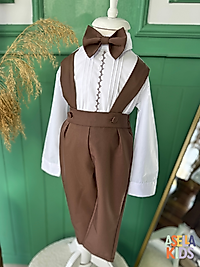 Erkek Çocuk Kahverengi Salopet Takım