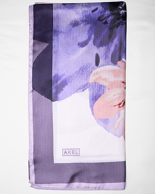 Dijital Kristal Eşarp Pastel Çiçek Desenli