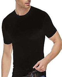 STAR Sıfır Yaka SİYAH Pamuk Penye T-Shirt