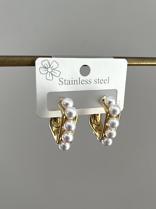 Çelik İnci Serisi Kare Küpe