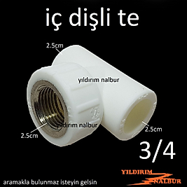 2 ADET 25LİK PPRC İÇ DİŞLİ TE SU TESİSAT KAYNAK ÜÇ ÇEYREK TEE PARÇA