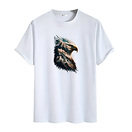 Kartal Baskılı Oversize Unisex Tişört