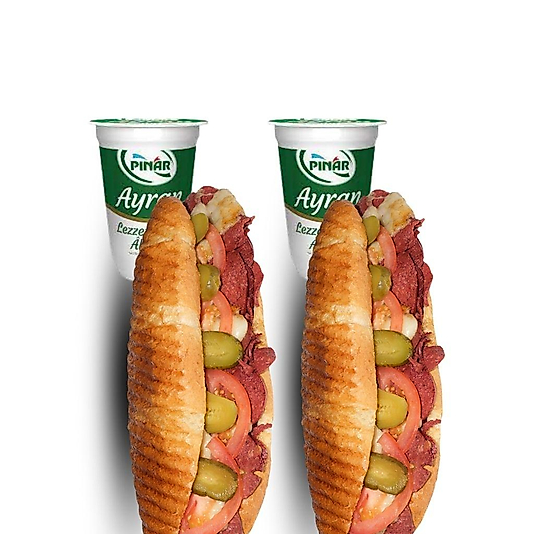 2'li Tam Porsiyon Ekmek Arası Sucuk Menü + İçecek