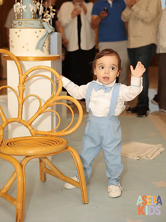 Erkek Çocuk Bebe Mavisi Salopet Takım