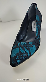 Saten dantel detaylı abiye ayakkabı