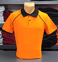 Yakalı T-Shirt Pamuk Penye 1.Kalite Kumaş Turuncu ve Siyah  Renk