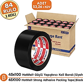 Nuga 1 KOLİ (84 ADET) 45x100 Siyah HotMelt Koli Bandı