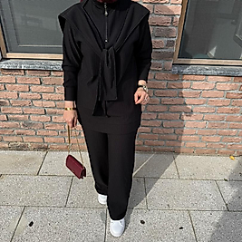 Fitilli 3’lü basic takım/siyah