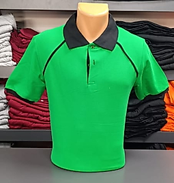 Yakalı T-Shirt Pamuk Penye 1.Kalite Kumaş Yeşil ve Siyah  Renk