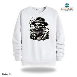 Motorcu Model Bisiklet Yaka Erkek kadın Slimfit Sweatshirt