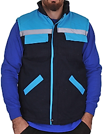 Star Gabardin Teknik İş Yeleği Lacivert Turkuaz