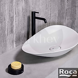 Roca Ona Yüksek Çanak Lavabo Bataryası - Mat Siyah / Cold Start / Mat Siyah Click Clack Sifonlu A5A349ENB0