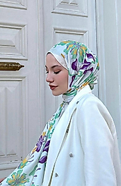 NATURE FREZYA SOFT ŞAL -BEYAZ\MOR