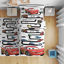 Minibabyrooms  Kırmızı Yariş Arabası Desenli Nevresim Takımı