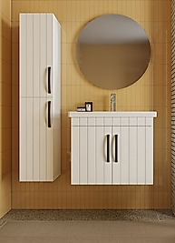 “ Beyaz Banyo Dolabı Seti - Havlu Dolaplı ”