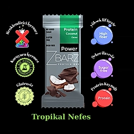ZBARZ Hindistan Cevizli Kakaolu Protein Bar 12 li  ( Protein Coconut & Cacao )