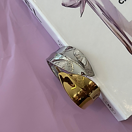 Kalın Zikzak Model Gold&Silver Çelik Kelepçe